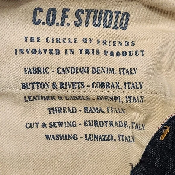 Circle of Friends Jeans Mens 28x27 Blue Selvedge Candiani Italy‎ Distressed - Picture 12 of 16